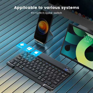 Techsuit AirKeys WK1 Ασύρματο Bluetooth Πληκτρολόγιο για Android / iOS / Windows με RGB Φωτισμό & USB-C Μαύρο