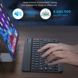 Techsuit AirKeys WK1 Ασύρματο Bluetooth Πληκτρολόγιο για Android / iOS / Windows με RGB Φωτισμό & USB-C Μαύρο