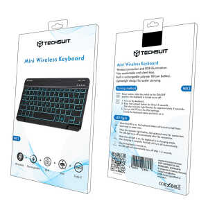Techsuit AirKeys WK1 Ασύρματο Bluetooth Πληκτρολόγιο για Android / iOS / Windows με RGB Φωτισμό & USB-C Μαύρο