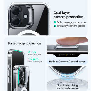 ESR - Classic Hybrid HaloLock Kickstand - iPhone 17 - Clear