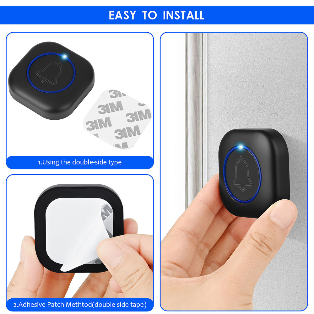 Techsuit Buzzzly SU1 Ασύρματο Αδιάβροχο Κουδούνι Πόρτας με 38 Μελωδίες Techsuit Buzzzly SU1 Ασύρματο Αδιάβροχο Κουδούνι Πόρτας με 38 Μελωδίες, 4 Επίπεδα Έντασης & Φωτεινή Ειδοποίηση Μαύρο - Image 5