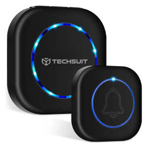 Techsuit Buzzzly SU1 Ασύρματο Αδιάβροχο Κουδούνι Πόρτας με 38 Μελωδίες, 4 Επίπεδα Έντασης & Φωτεινή Ειδοποίηση Μαύρο