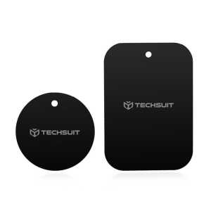 Techsuit MP03 Σετ 2 Μεταλλικών Πλακών MagSafe για Μαγνητικές Βάσεις Αυτοκινήτου Μαύρο