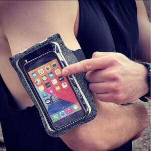 Techsuit - Sports Armband (TH10) - with Velcro, for Phones, max 6.5" - Gray / White - Image 6