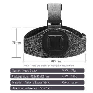 Techsuit - GoPro Holder (JX-003) - Headband with Magnetic Base - Gray