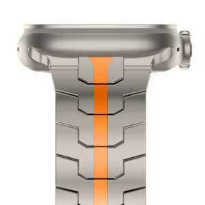Alternative view of Tech-Protect Stainless Line Apple Watch 6 / 7 / 8 / 9 / 10 / 11 / Se / Ultra 1 / 2 / 3 (44 / 45 / 46 / 49 MM) titanium/orange
