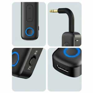 Alternative view of Tech-protect Ultraboost Au02 Audio Adapter Aux Bluetooth 5.4 Black