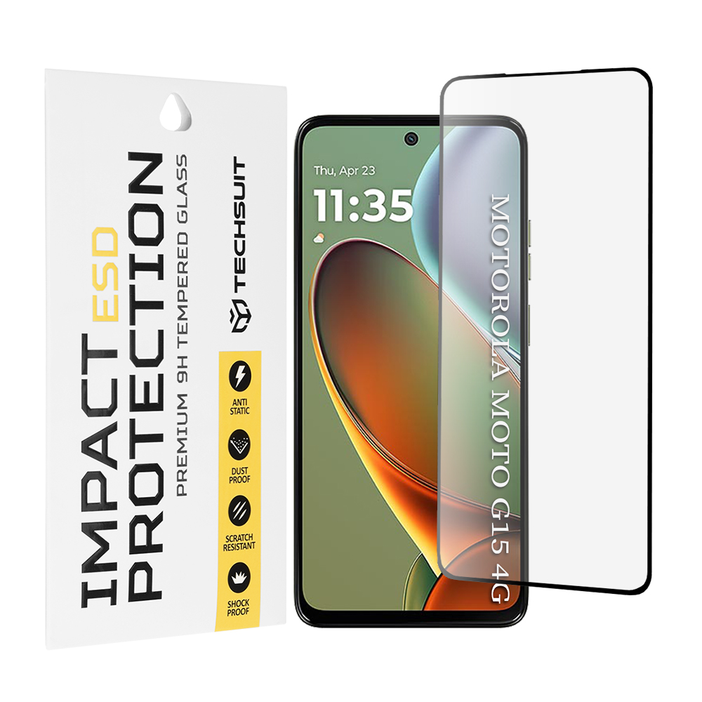 Techsuit - ESD Glass - Motorola Moto G15 / G15 Power / G17 / G17 Power - Black Techsuit - ESD Glass - Motorola Moto G15 / G15 Power / G17 / G17 Power - Black