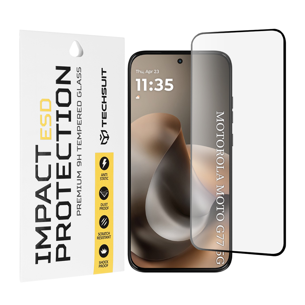 Techsuit - ESD Glass - Motorola Moto G77 / G67 - Black Techsuit - ESD Glass - Motorola Moto G77 / G67 - Black