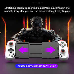 Techsuit - Wireless Controller (D6 DP) - for Phones, Bluetooth, 400mAh - Black - Image 6