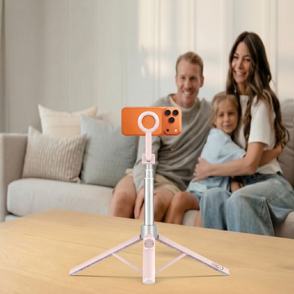Tech-protect L10s Magsafe Bluetooth Selfie Stick Tripod Pink/grey Tech-protect L10s Magsafe Bluetooth Selfie Stick Tripod Pink/grey - Image 12
