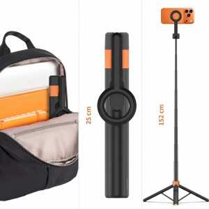 Tech-protect L10s Magsafe Bluetooth Selfie Stick Tripod Black/orange Tech-protect L10s Magsafe Bluetooth Selfie Stick Tripod Black/orange