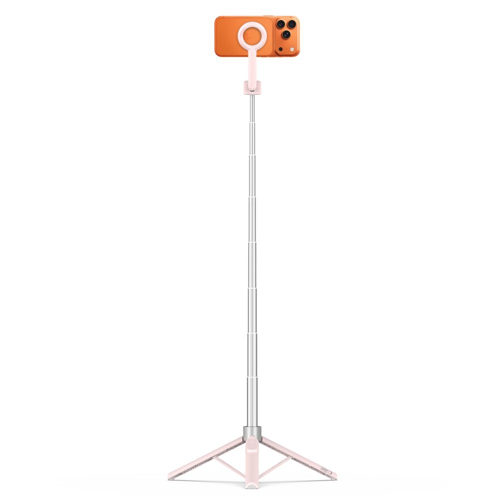 Tech-protect L10s Magsafe Bluetooth Selfie Stick Tripod Pink/grey Tech-protect L10s Magsafe Bluetooth Selfie Stick Tripod Pink/grey - Image 2