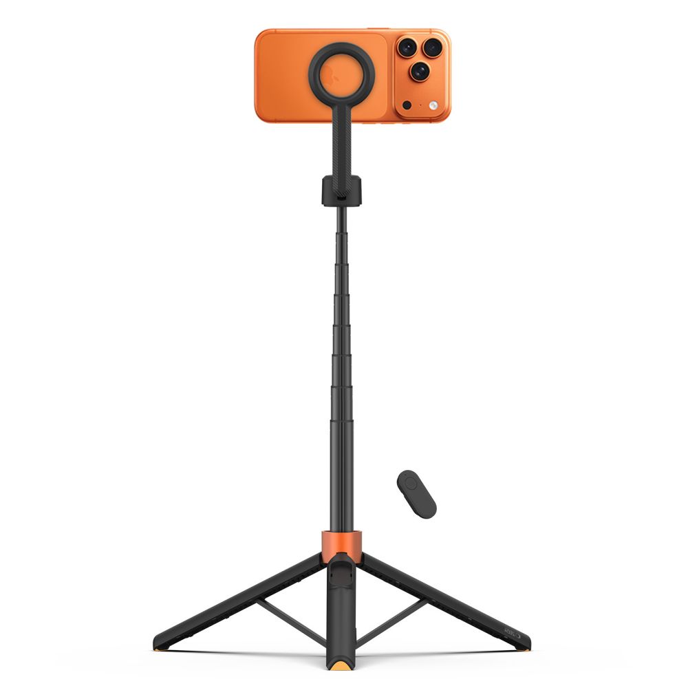 Tech-protect L10s Magsafe Bluetooth Selfie Stick Tripod Black/orange Tech-protect L10s Magsafe Bluetooth Selfie Stick Tripod Black/orange - Image 2