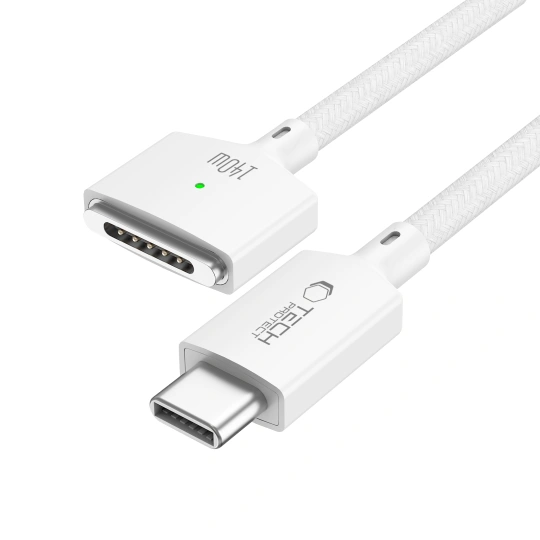 Tech-protect Mmc01 Ultraboost Magnetic Macbook Cable Type-c To Magsafe 3 140w 200cm White Tech-protect Mmc01 Ultraboost Magnetic Macbook Cable Type-c To Magsafe 3 140w 200cm White - Image 2