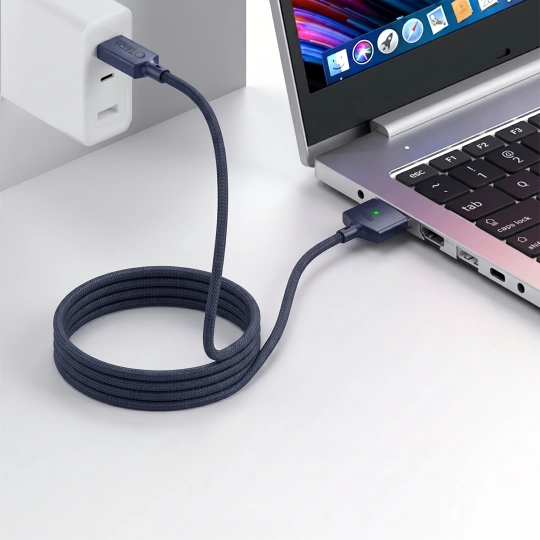 Tech-protect Mmc01 Ultraboost Magnetic Macbook Cable Type-c To Magsafe 3 140w 200cm Midnight Blue Tech-protect Mmc01 Ultraboost Magnetic Macbook Cable Type-c To Magsafe 3 140w 200cm Midnight Blue - Image 4