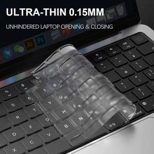 Alternative view of Techsuit - Premium Keyboard Cover PureTypeX (KC1) - Ultra Thin, for MacBook Pro 14 (2021-2024)/ Air 13/15 (2022-2025) - Clear