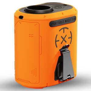 Alternative view of Techsuit - Premium Portable Mini Fan (Z14) - with Power Bank, Rechargeable, 5 Wind Speeds, Belt Buckle, 5000mAh - Orange