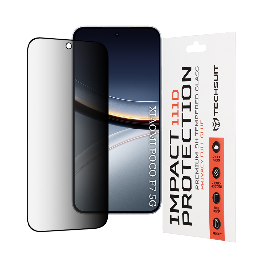 Techsuit - 111D Privacy Full Glue - Xiaomi Poco F7 - Black
