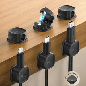 Alternative view of Baseus - Cable Organizer Lite Series Magnetic (B01331106111-00) - 3 Pack Pieces, 3M Adhesive - Black