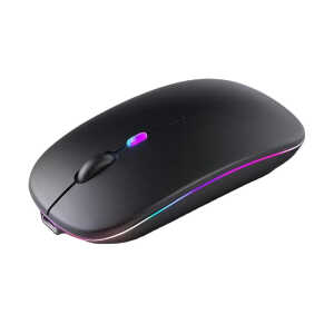 Techsuit - Wireless Mouse GameFlow (M1) - for Gaming, LED RGB, Silent, Bluetooth 5.2, 2.4G, 1600 DPI with USB-C Charging Cable - Black - Image 4