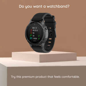 Techsuit - Watchband QuickFit 26mm (W058) - Garmin Fenix 3/3 HR/5X/5X Plus/6X/6X Pro/7X/7X Pro Solar - Black
