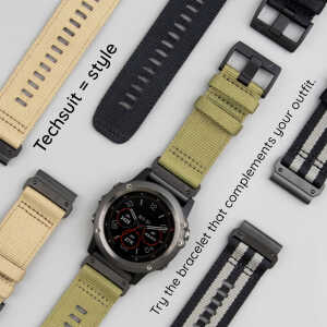 Techsuit - Watchband QuickFit 26mm (W070) - Garmin Fenix 3/3 HR/5X/5X Plus/6X/6X Pro/7X/7X Pro Solar - Orange Blossom