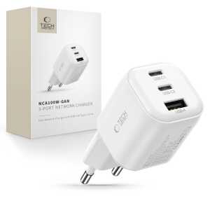 Tech-protect Nca100w-gan-avs 3-port Network Charger Pd 3.2 100w / Qc3.0 White