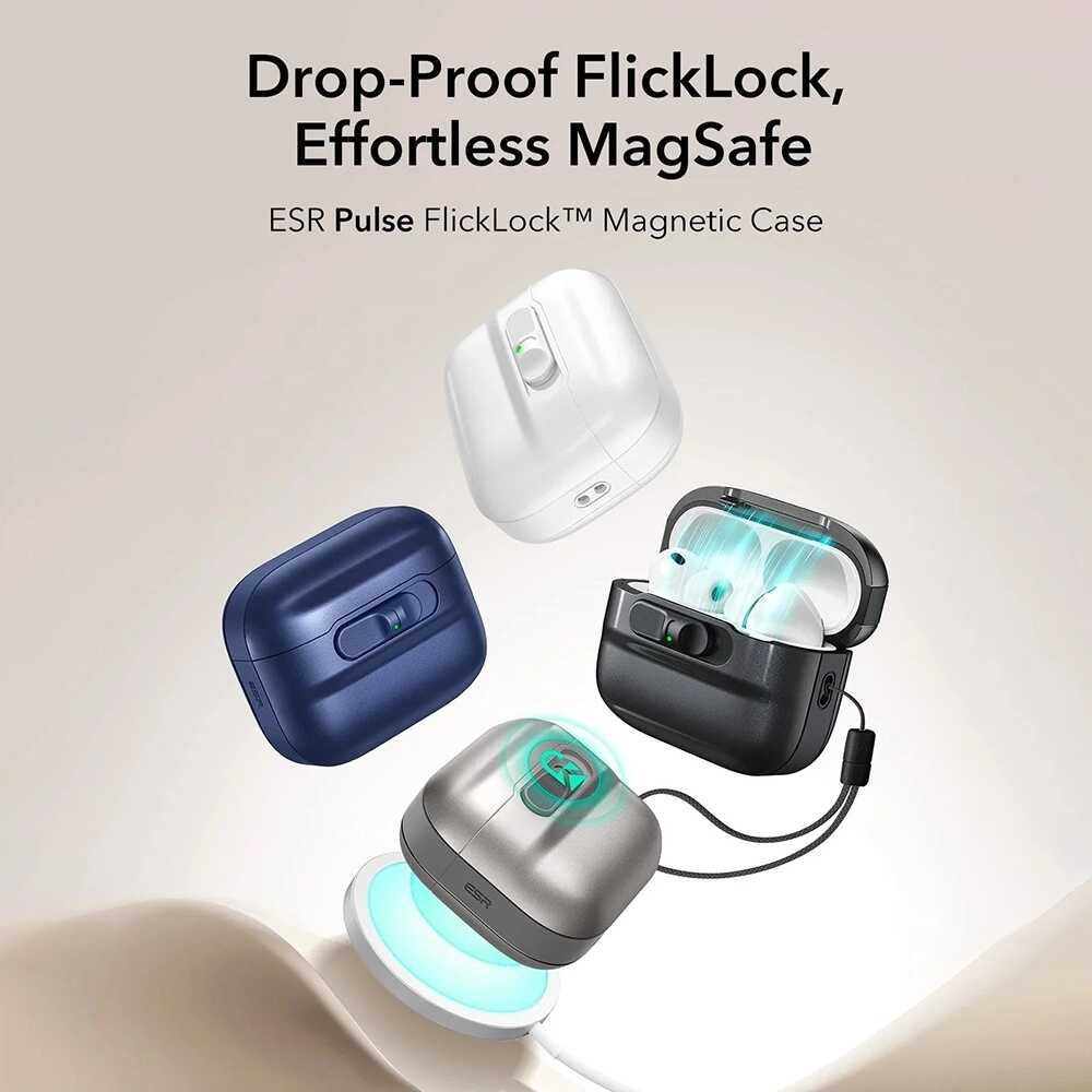 ESR - Pulse Magnetic FlickLock - Apple AirPods Pro 3 - White ESR - Pulse Magnetic FlickLock - Apple AirPods Pro 3 - White - Image 7