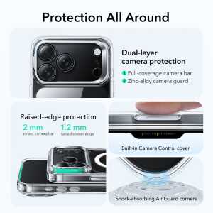 Esr Classic Hybrid Kickstand Magsafe Iphone 17 Pro Clear