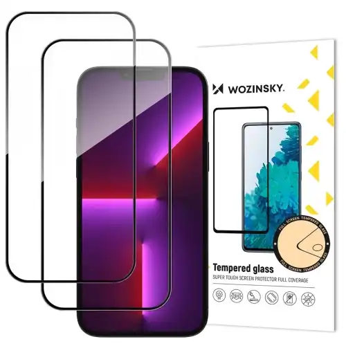 Wozinsky Full Glue Tempered Glass 2-Pack For iPhone 17/16 Pro Wozinsky Full Glue Tempered Glass 2τμχ με Μαύρο Πλαίσιο για iPhone 17 / iPhone 16 Pro