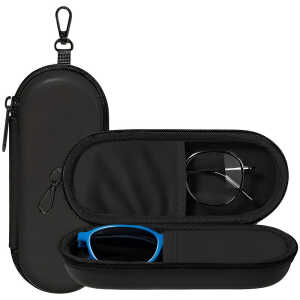 Techsuit - Glasses Case (ETJ3) - PU, 16.5 x 6.5 x 4cm - Black