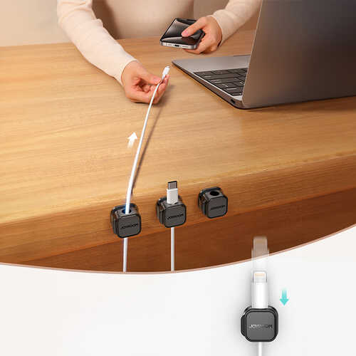 Joyroom JR-ZS368 Magnetic Cable Organizer - Black (3 Pcs.) Joyroom JR-ZS368 Μαγνητική Βάση Οργάνωσης Καλωδίων Μαύρη (3 Τεμάχια) - Image 5