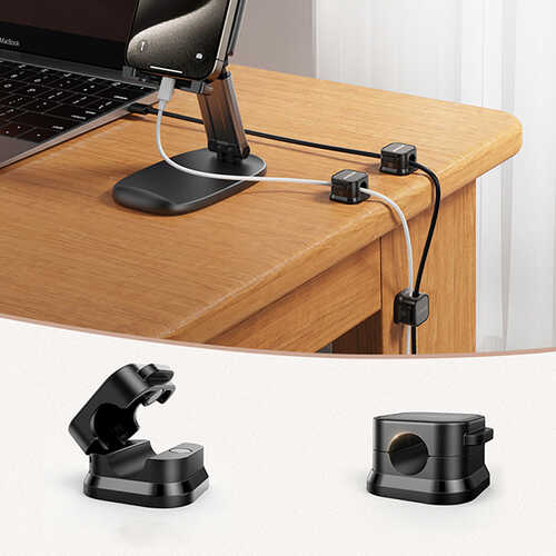 Joyroom JR-ZS368 Magnetic Cable Organizer - Black (3 Pcs.) Joyroom JR-ZS368 Μαγνητική Βάση Οργάνωσης Καλωδίων Μαύρη (3 Τεμάχια) - Image 6