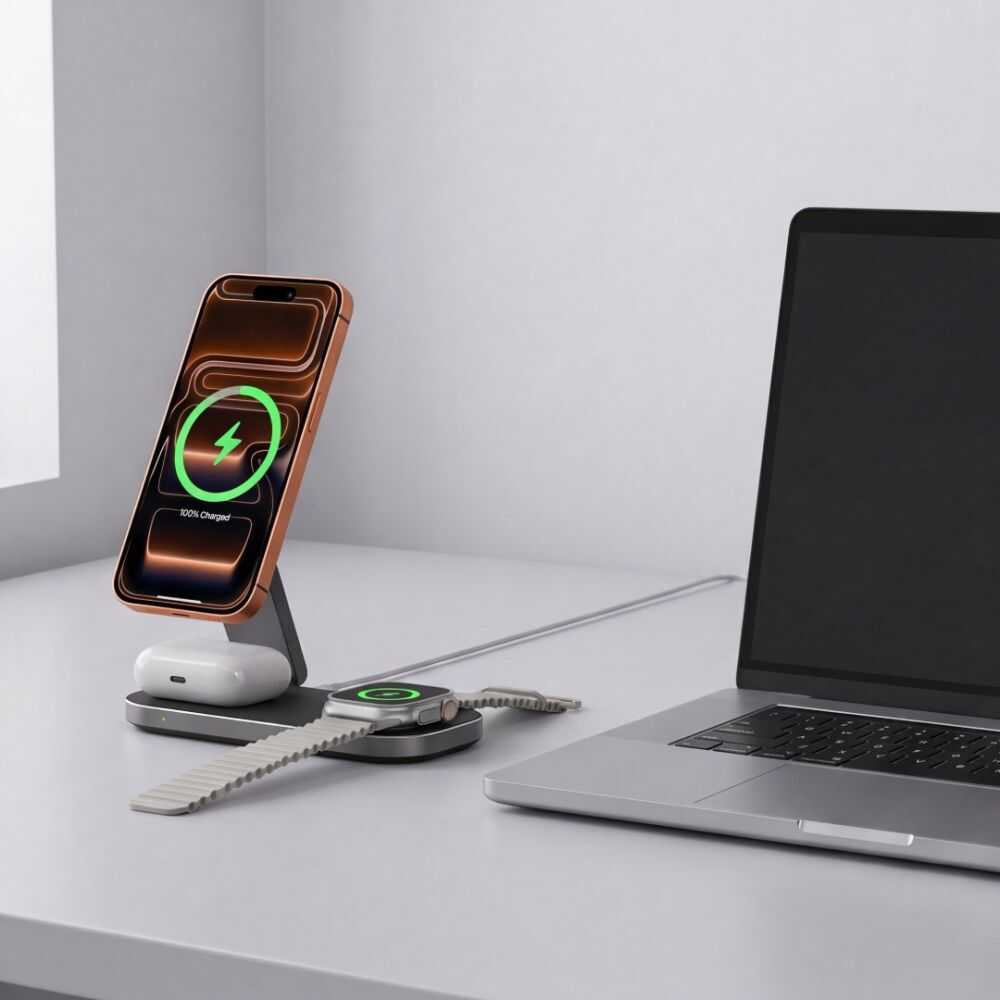 Tech-protect A52 3in1 Magnetic Magsafe Wireless Charger 25w Qi2.2 Black Tech-protect A52 3in1 Magnetic Magsafe Wireless Charger 25w Qi2.2 Black - Image 7