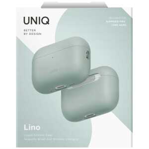Θήκη UNIQ Lino Hybrid Liquid Silicone για AirPods Pro 3 - Iceplant Green - Image 4