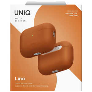 Θήκη UNIQ Lino Hybrid Liquid Silicone για AirPods Pro 3 - Sunset Orange - Image 6