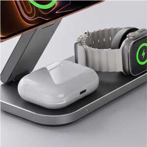 Tech-protect A52 3in1 Magnetic Magsafe Wireless Charger 25w Qi2.2 Black Tech-protect A52 3in1 Magnetic Magsafe Wireless Charger 25w Qi2.2 Black - Image 8