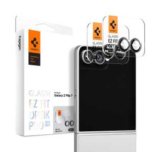 Spigen Optik Pro Hd Glas.tr ”ez Fit” Camera Protector 2-pack Galaxy Z Flip 7 / 8 Black