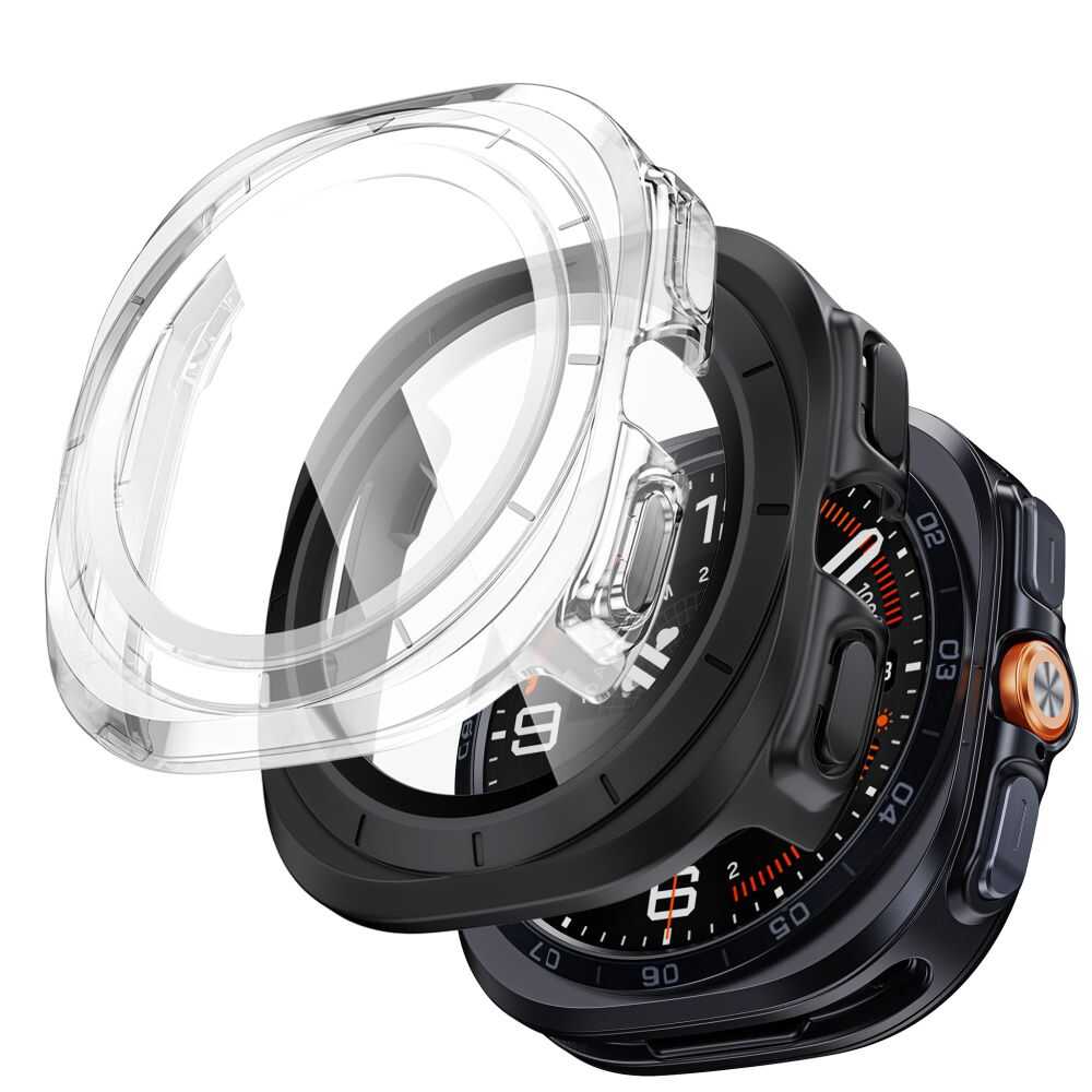 Alternative view of Tech-protect Defense 2-pack Samsung Galaxy Watch Ultra 2 2026 (47 Mm) Matte Black & Clear