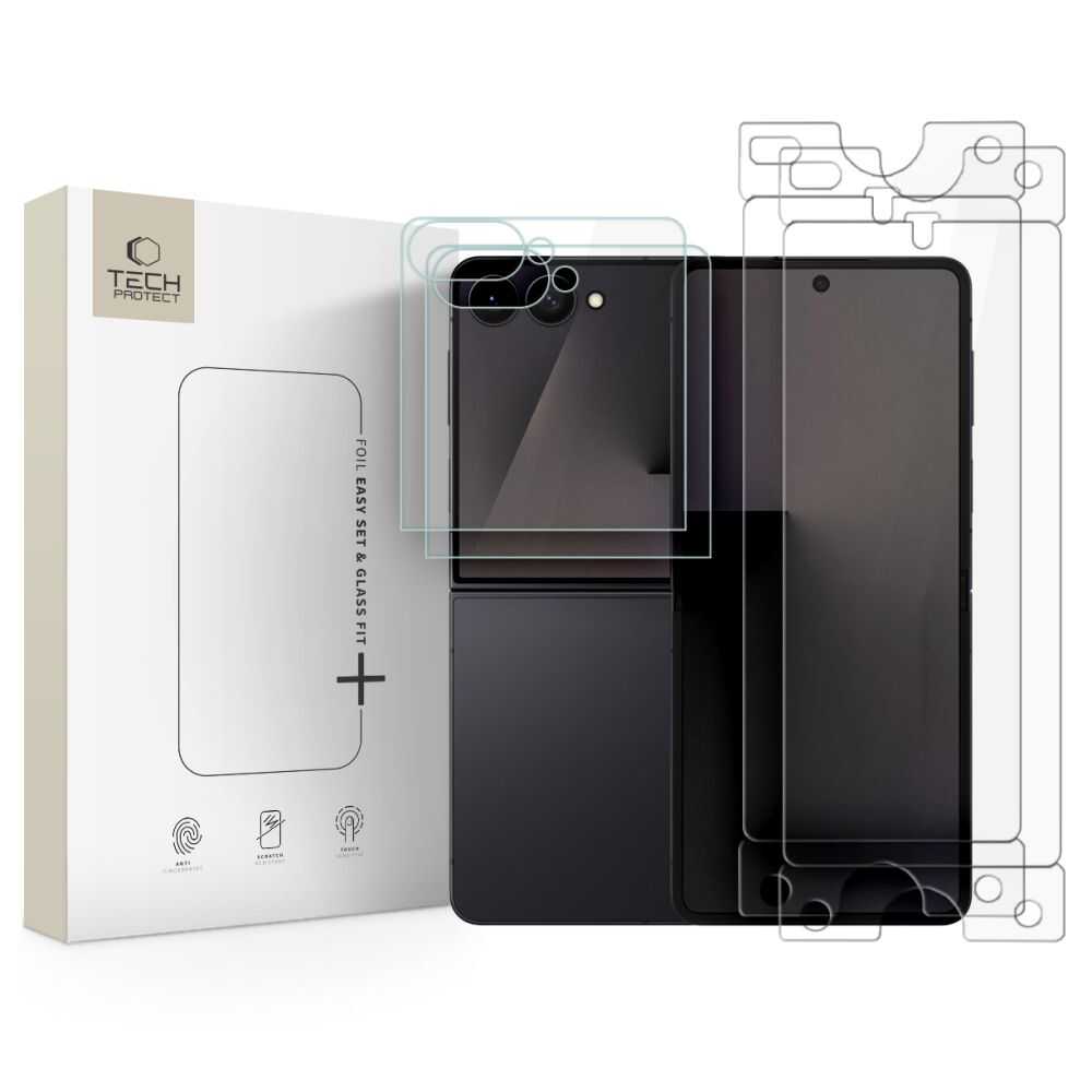 Alternative view of Tech-protect Easy Set Foil & Glass Fit+ 4in1 Galaxy Z Flip 7 / 8 Clear