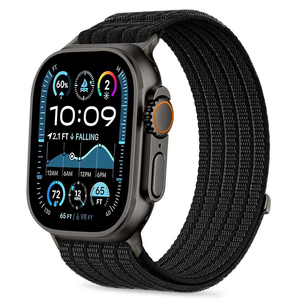 Alternative view of Tech-protect Nylon Sport Apple Watch 8 / 9 / 10 / 11 / 12 / Se / Ultra (44 / 45 / 46 / 49 Mm) Black