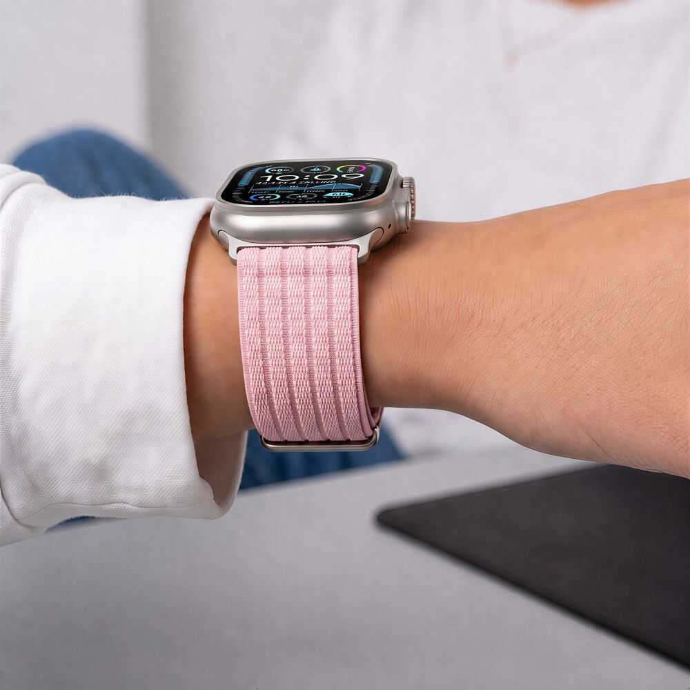 Tech-protect Nylon Sport Apple Watch 8 / 9 / 10 / 11 / Se / Ultra (44 / 45 / 46 / 49 Mm) Light Pink Tech-protect Nylon Sport Apple Watch 8 / 9 / 10 / 11 / Se / Ultra (44 / 45 / 46 / 49 Mm) Light Pink - Image 8