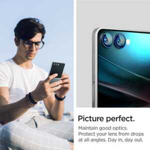 Spigen Optik Pro Hd Glas.tr ”ez Fit” Camera Protector 2-pack Galaxy Z Flip 7 / 8 Black - Image 6