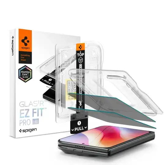Alternative view of Spigen Glas.tR EZ Fit Pro HD AC Privacy 2-Pack iPhone Duo