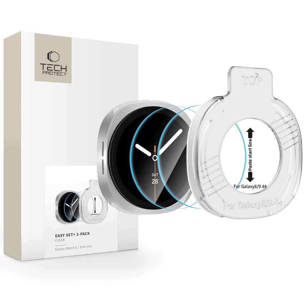 Tech-protect Easy Set+ 2-pack Samsung Galaxy Watch 8 / 9 (44 Mm) Clear