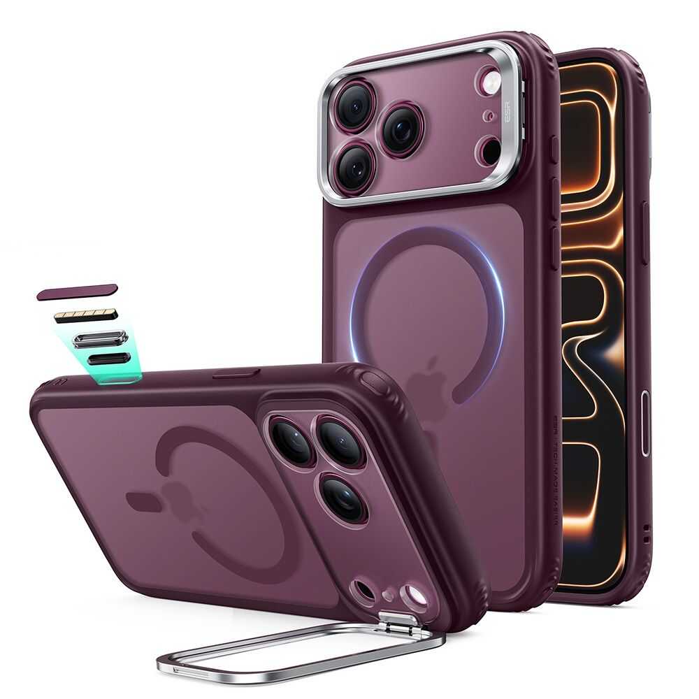 Esr Classic Hybrid Kickstand Magsafe Iphone 17 Pro / 18 Pro Frosted Deep Burgundy Esr Classic Hybrid Kickstand Magsafe Iphone 17 Pro / 18 Pro Frosted Deep Burgundy