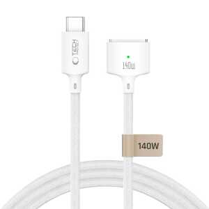Tech-protect Mmc01 Ultraboost Magnetic Macbook Cable Usb-c To Magsafe 3 140w 300cm White