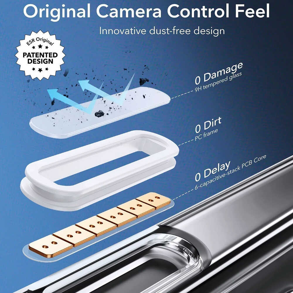 Alternative view of ESR - Classic Hybrid HaloLock - iPhone 16 Pro Max (Camera Control) - Clear