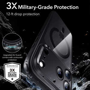 ESR - Classic Hybrid HaloLock (Camera Control) - iPhone 18 Pro / iPhone 17 Pro - Clear Black ESR - Classic Hybrid HaloLock (Camera Control) - iPhone 18 Pro / iPhone 17 Pro - Clear Black - Image 4
